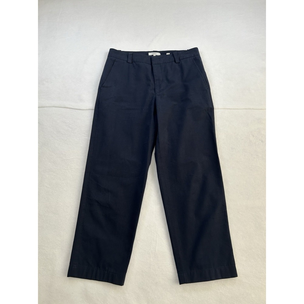 Vince Navy Womens Pants 100% Cotton Straight Leg Flat Front Career Office Sz 6